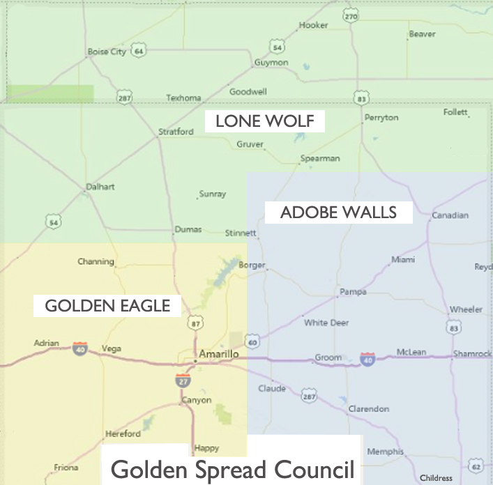 Golden Spread Council District Map